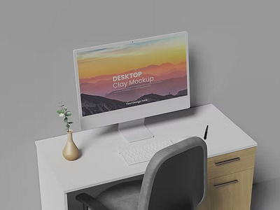 Free Desktop Clay Mockup