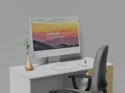 Free Desktop Clay Mockup abstract clean desktop desktop mockup desktop mockups device display laptop mac macbook mockup presentation realistic simple theme ui ux web webpage website