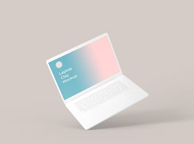 Free Clay Laptop Mockup abstract clay clean design device display laptop laptop design laptop mockup laptop mockups mac macbook mockup presentation realistic simple ui ux webpage website