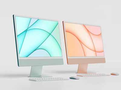 Free iMac Mockup abstract clean device display imac imac design imac mockup laptop mac macbook mockup presentation realistic screen showcase simple theme ui web website