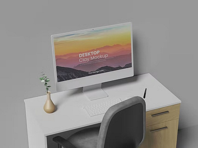 Free Desktop Clay Mockup