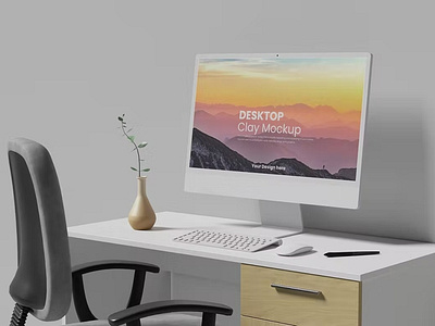 Free Desktop Clay Mockup