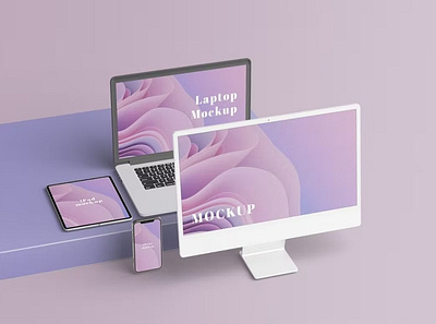 Free Multi Devices Mockup abstract clean design device display laptop mac macbook mockup multi device multi devices phone phone mockup presentation realistic simple smartphone theme web webpage
