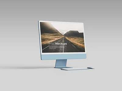 Free iMac M1 Mockups abstract clean design device display imac imac design imac template laptop mac macbook mockup presentation realistic simple theme ui web webpage website