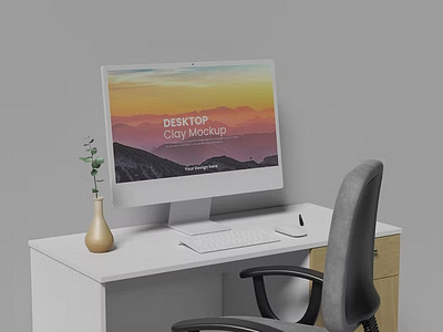 Free Desktop Clay Mockup