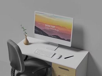 Free Desktop Clay Mockup