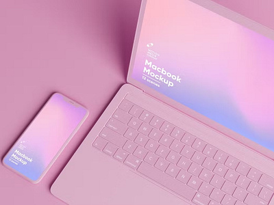 FREE Pink Iphone and MacBook Mockups Pack