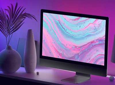 FREE Violet iMac Mockups abstract application calm chic clean design device display expressive imac imac mockups iphone macbook mockups minimalist mockup mockups pack online realistic simple store