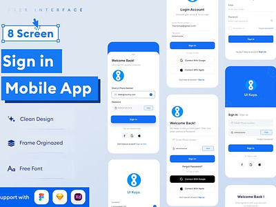 Sign in Mobile App android app app design application clean design design for app display ios mobile mobile app mobile app design mobile app design mobile apps realistic screeen simple ui ux website