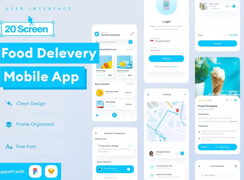 Food Delivery Mobile App Template by Donna Garcia on Dribbble