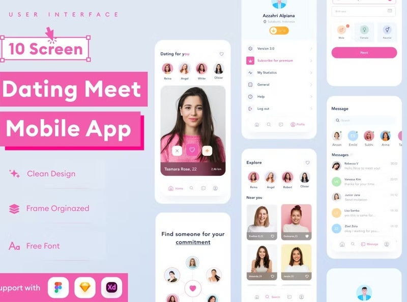 Dating Meet Mobile App Template by UI Foundry on Dribbble