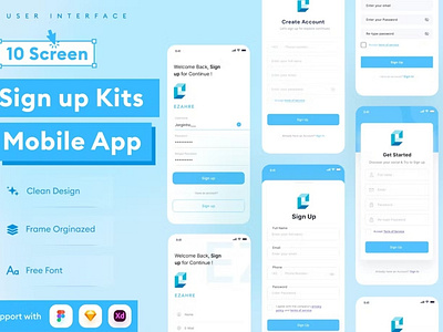 Sign up Ui Kits Mobile App Template