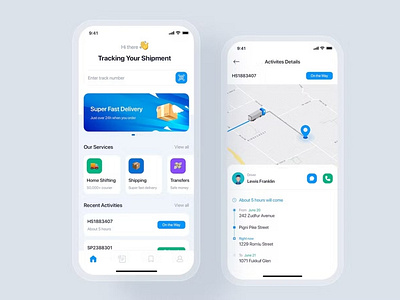 Parcel tracking mobile app concept