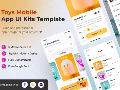 Toys Mobile App UI Kits Template