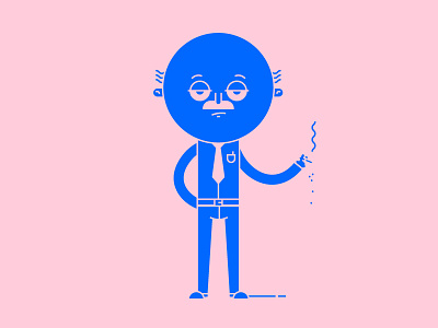 Old man character color contrast design draw drawing illustration illustrator man old outline smoking