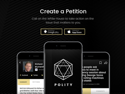 Polity app blackwhite geometry graphic lending logo web