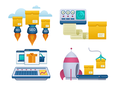 Salesome illustration e store icondesign illustration mobile shop ui ux web