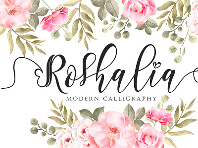 Roshalia beautiful branding design font font design handwritten illustration logo script ui