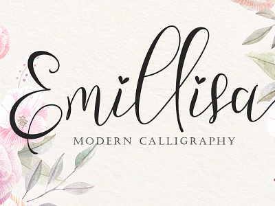 Emillisa beautiful branding design font font design handwritten illustration logo script ui