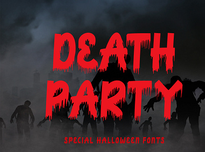 Death Party branding comic font font design halloween halloween svg handwritten illustration kdp logo movie party poster print procreate scary sticker sublimation tittle