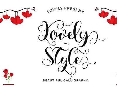 Lovely Style beautiful branding calligraphy christmas design font font design graphic design handwritten illustration invitations kdp logo procreate script sublimation svg ui valentine wedding