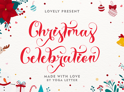 Christmas Celebration beautiful black friday branding christmas font christmas tree design font font design handwritten illustration logo santa script ui winter