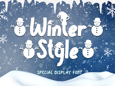 Winter Style beautiful branding christmas design display font font design handwritten illustration logo santa snowman tittle valentine winter