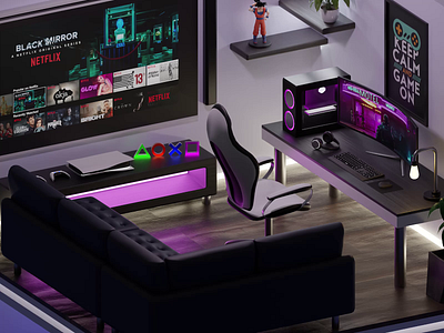 8bit gaming room /w Nintendo & GTA by Dominik Rezek on Dribbble