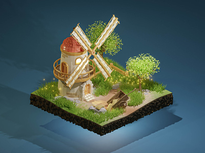 Medieval Windmill Blender 3d art 3dmodeling blender3d cgi lowpoly windmill