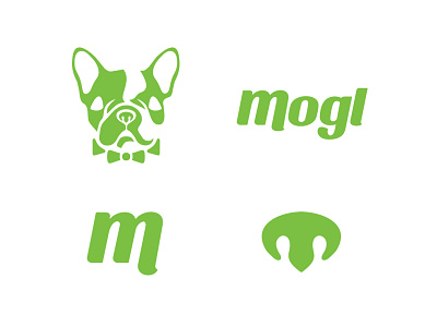 Mogl Branding Explorations animal branding construction dog nose bowtie geometry icon logo