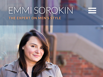 Responsive Site Design for Emmi Sorokin fashion mens style photography responsive typography