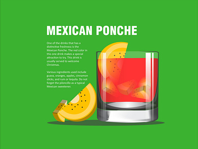 Mexican Ponche drinks illustration