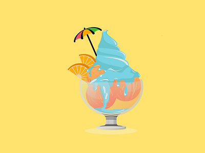 orange ice cream illustration