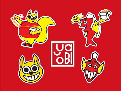 "Yaobi" Sticker Illustration Pack beverage branding food food and beverage illustration logo restaurant