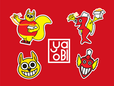 "Yaobi" Sticker Illustration Pack beverage branding food food and beverage illustration logo restaurant