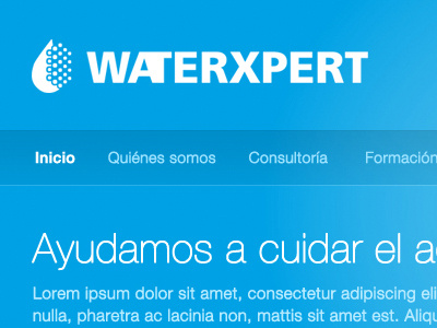 Ayudamos a ciudar el a blue gradient logo menu slogan water white