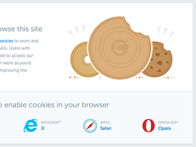Enable Cookies brown browsers cookies illustration white