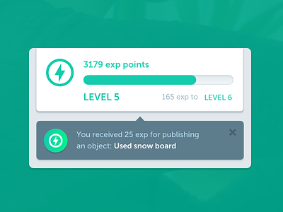 Experience points bubble experience gamification growl notification