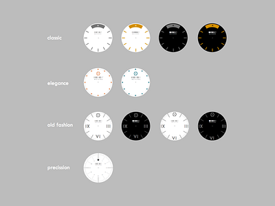 Dials clock composition geometry grid hour minute time watch