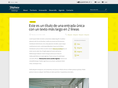Yellow blog header big typography blog grey header navy blue single page white wordpress yellow