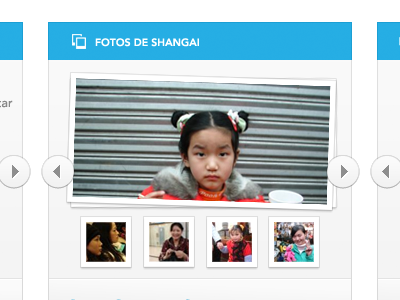 Media blocks arrows blue buttons grey icons media photos pictos polaroid slider ui
