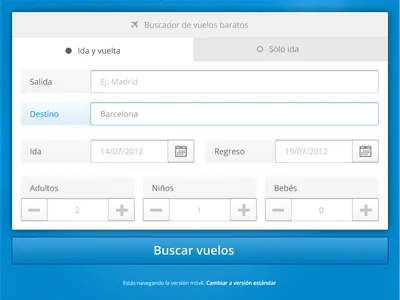 Big UI blue date flight form grey ipad iphone retina search ui white