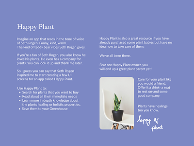 Happy Plant ui ux
