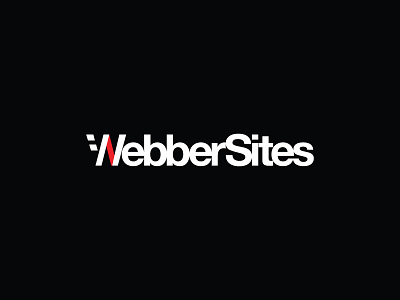 WebberSites, the final logo black bold helvetica logo red tech type websites white