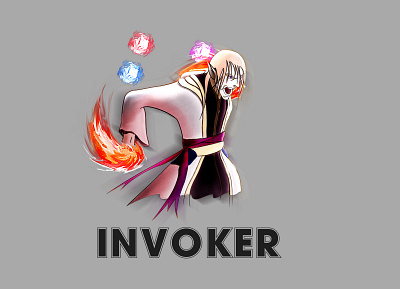 Invoker's rage arcana art character digital dota2 fanart female hero illustration