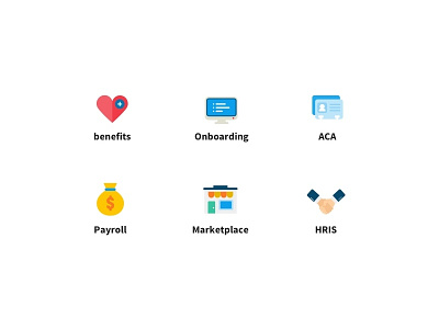 features icon set benefits heart hr icon illustration marketplace medical onboarding payroll