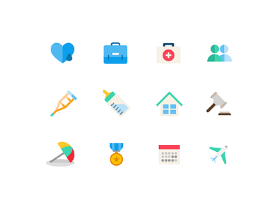 Time off icon set