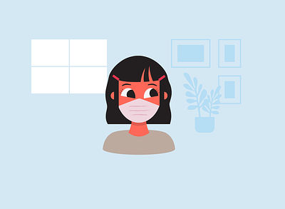 Child with Mask animation character design children covid19 freelance girl girl illustration heathcare illustration kid motion graphics multiracial pandemic vector