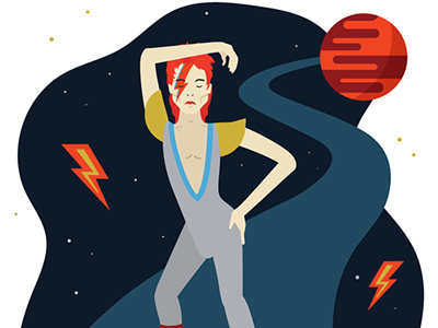 God Given Ass character design colorful david bowie illustration rock n roll vector ziggy stardust