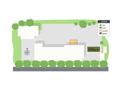 Architectural Layout architectural architectural layout building illustration key lawn map shrubs vector vegetation